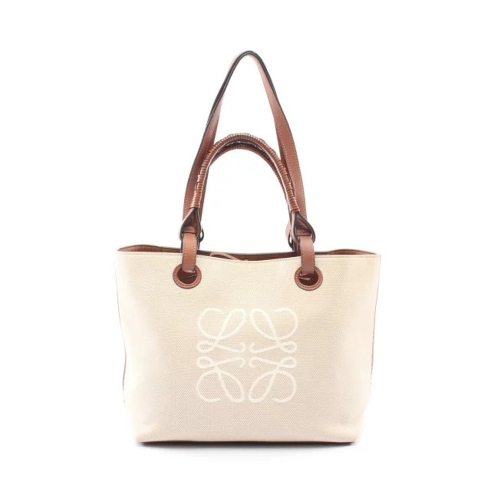 Loewe Anagram Tote Bag Canvas Brown Beige Cream